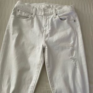 7 for all man kind white ripped skinny jeans